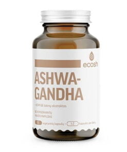 Ašvaganda (Ashwagandha) 400 mg su KSM-66 šaknų ekstraktu ECOSH, 90 kapsulių