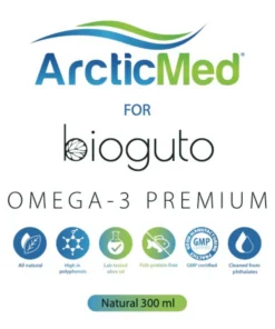 Bioguto Omega-3 Premium (ArcticMed) žuvų taukai NATURAL, 300ml