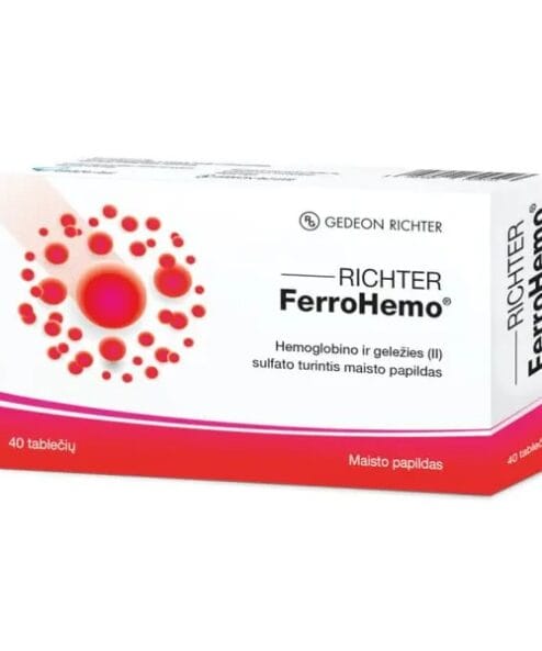 Richter FerroHemo geležies papildas 18 mg, 40 tablečių pakuotė