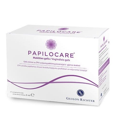 Papilocare Nr. 21 makšties gelis greitina ŽPV pasišalinimą
