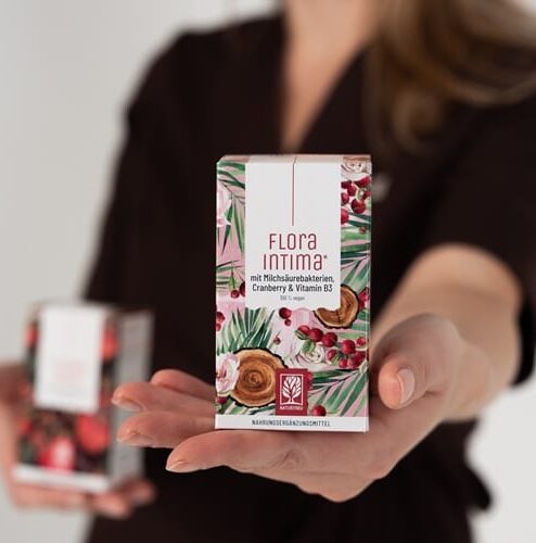 Maisto papildas su probiotikais sveikai makšties mikroflorai palaikyti