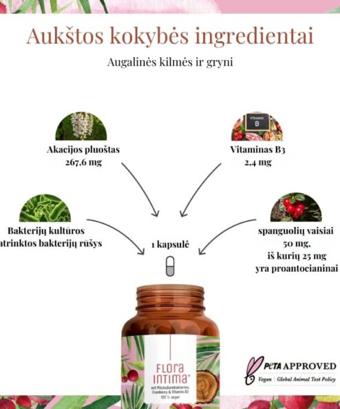 Maisto papildas sveikai makšties mikroflorai palaikyti
