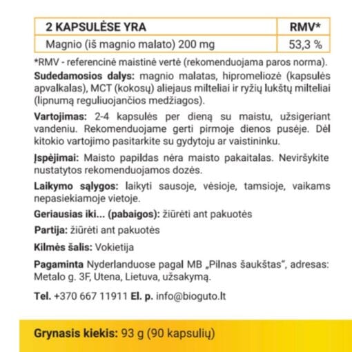 Magnio malatas, maisto papildas