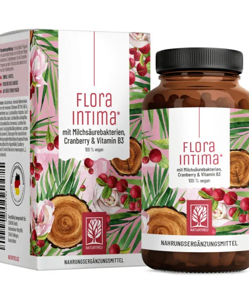 Maisto papildas su probiotikais sveikai makšties mikroflorai palaikyti