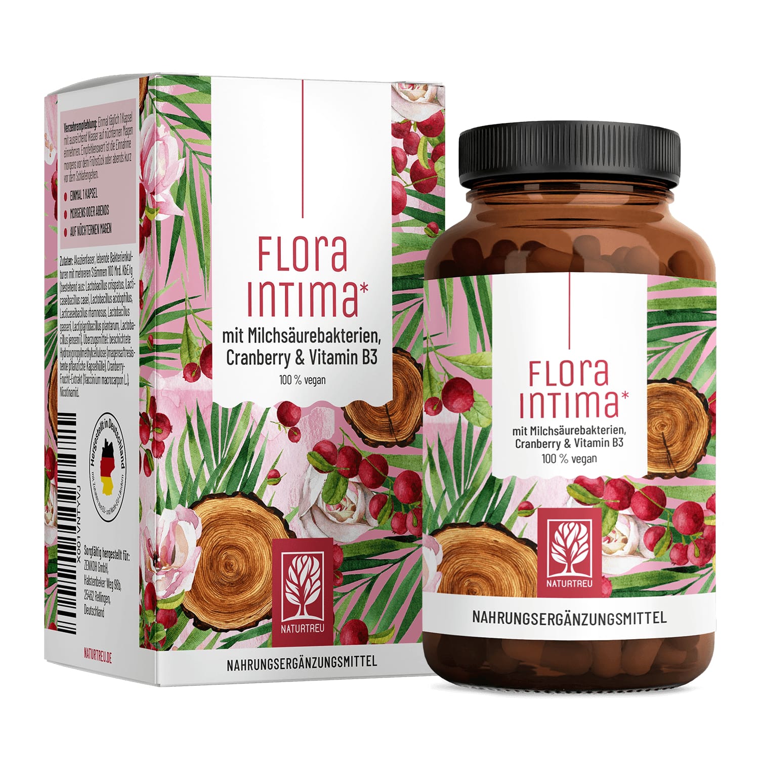 Maisto papildas su probiotikais sveikai makšties mikroflorai palaikyti